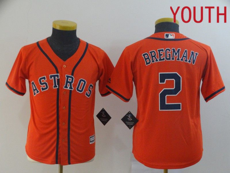 Youth Houston Astros #2 Bregman Orange MLB Jerseys->seattle seahawks->NFL Jersey